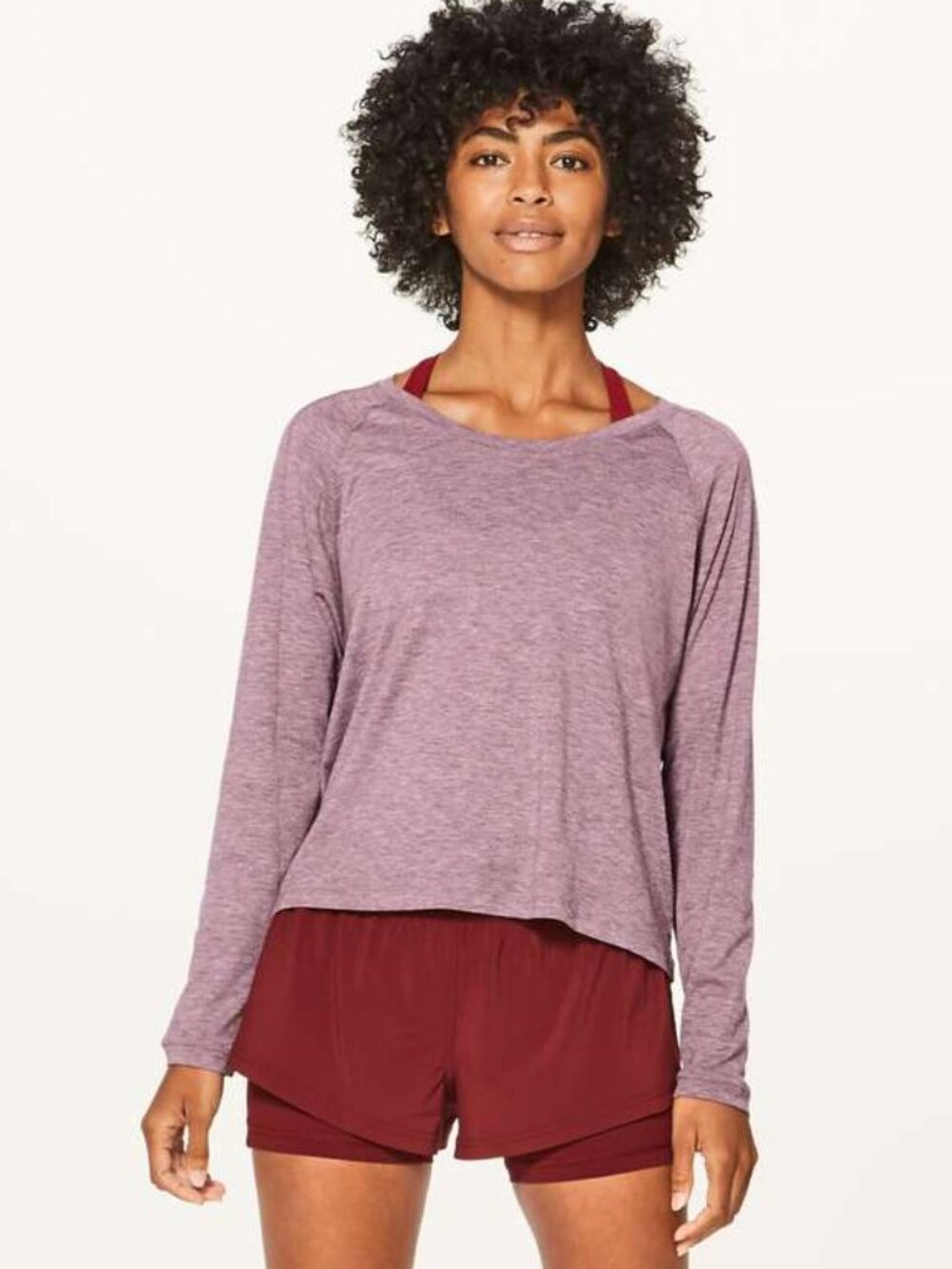 Lululemon Box It Out Long Sleeve - 8 Heathered Oxblood